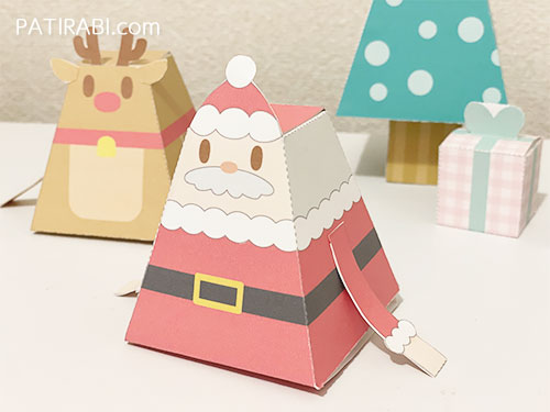かわいい箱の展開図 サンタクロース トナカイ クリスマスプレゼント の作り方 簡単 パティラビ Patirabi