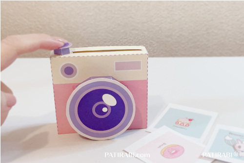 かわいい箱の展開図 チェキ Polaroid Camera の作り方 パティラビのペーパークラフト Patirabi パティラビ
